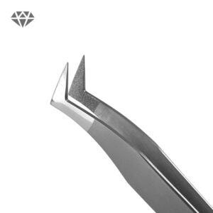 Пинсета за обемни техники L-образна за поставяне на мигли Lovely Boot Diamond series